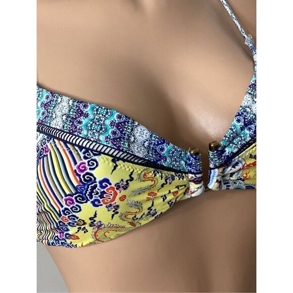 New. Nanette Lapore gold and blue dragon bikini. Small. - Picture 5 of 9